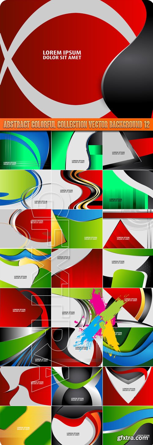 Abstract colorful collection vector background 12