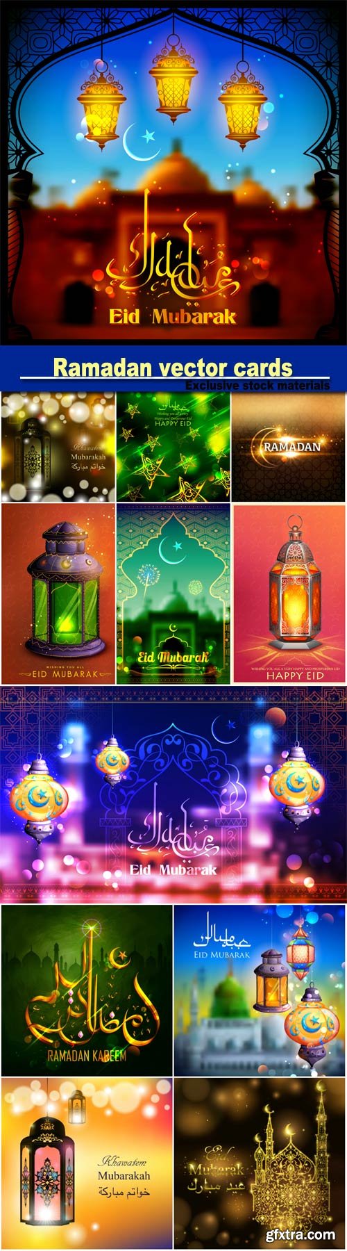 Ramadan vector cards