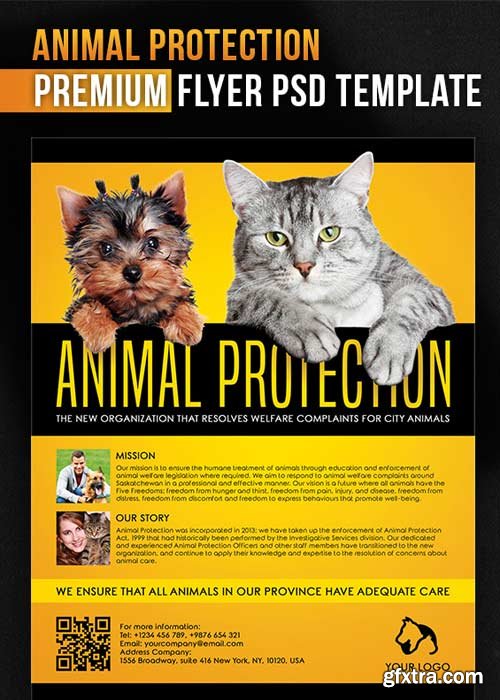 Animal Protection Flyer PSD Template + Facebook Cover