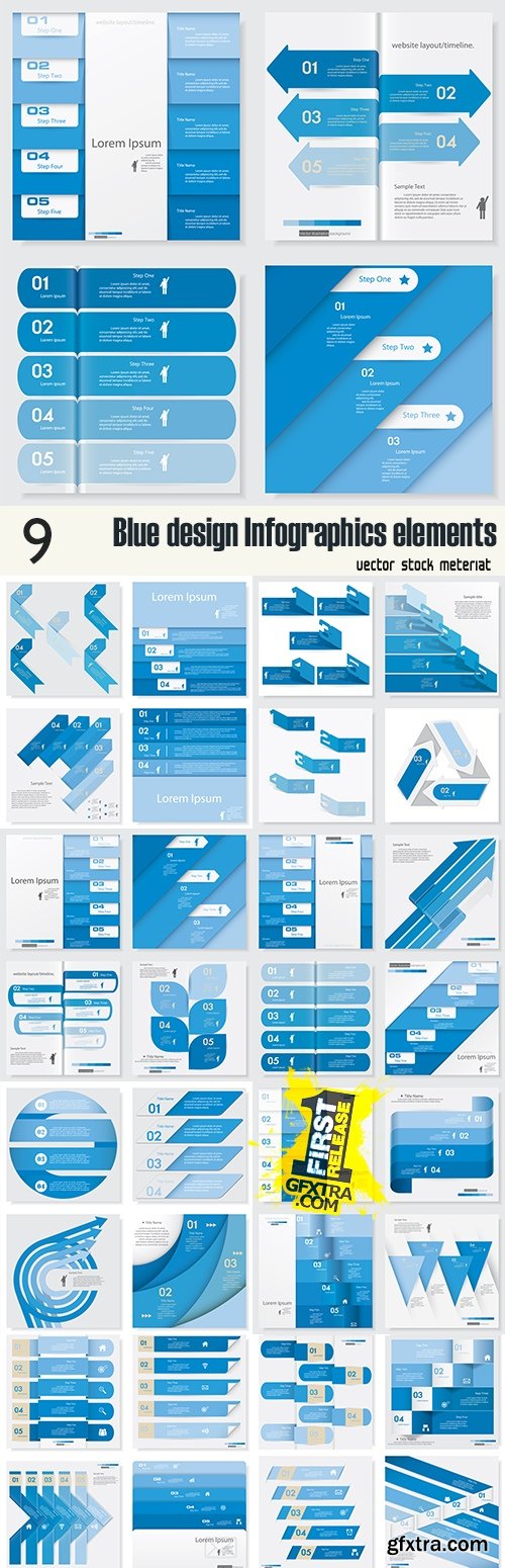 Blue design Infographics elements