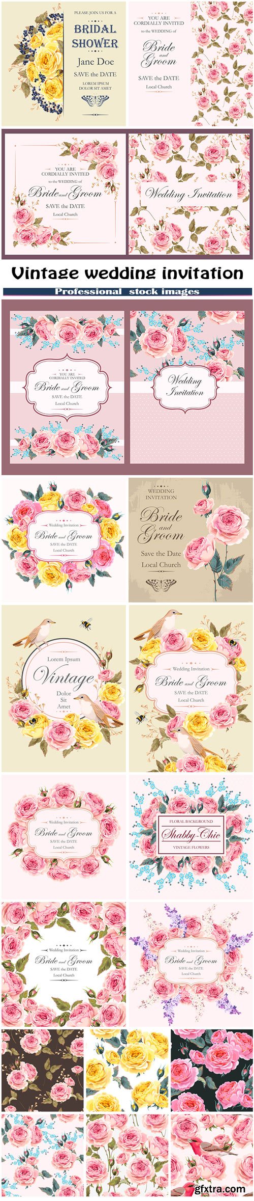 Vintage wedding invitation