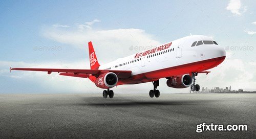 GraphicRiver - Jet Airplane A321 Mock-Up