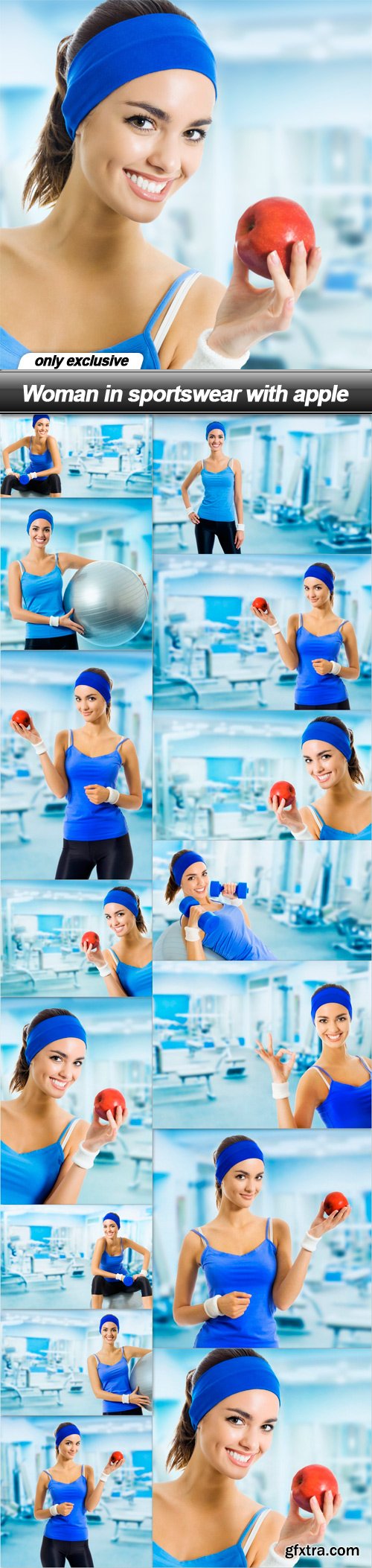 Woman in sportswear with apple - 15 UHQ JPEG