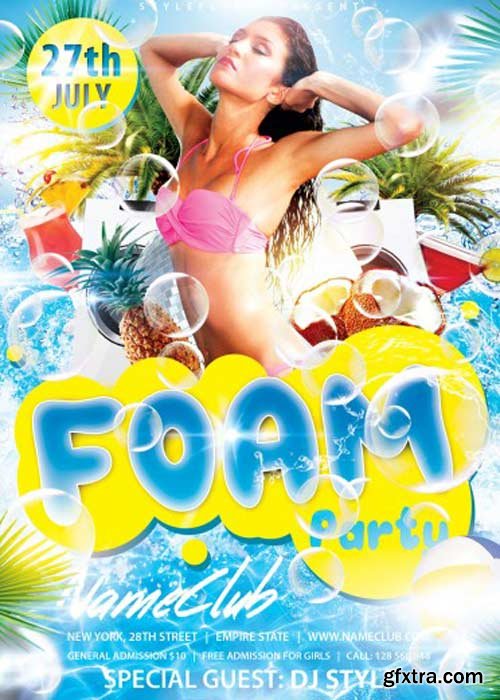 Foam Party PSD Flyer Template