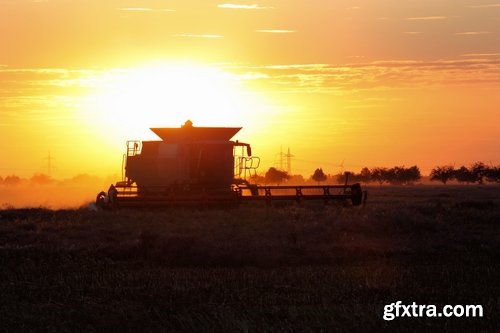 Collection of combine tractor harvesting field of agricultural crop harvester 25 HQ Jpeg