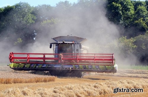 Collection of combine tractor harvesting field of agricultural crop harvester 25 HQ Jpeg