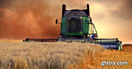 Collection of combine tractor harvesting field of agricultural crop harvester 25 HQ Jpeg