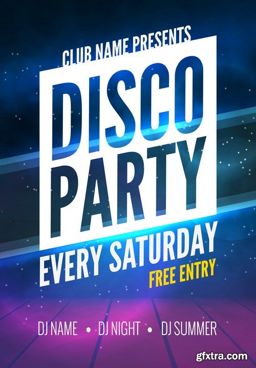 Disco, Music & Party Poster 5 - 21xEPS