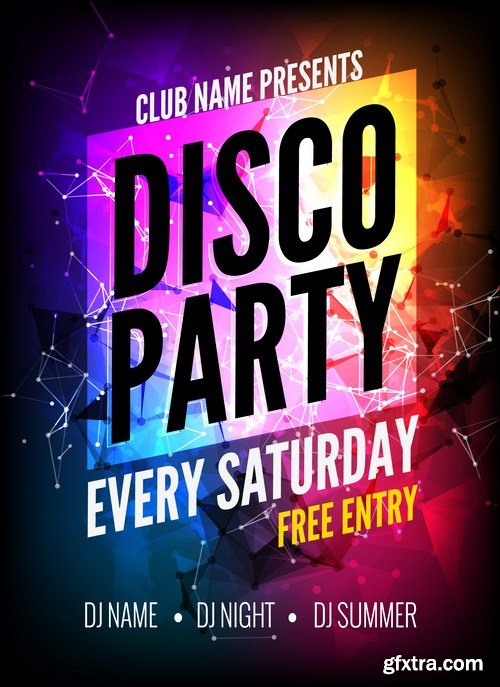 Disco, Music & Party Poster 5 - 21xEPS