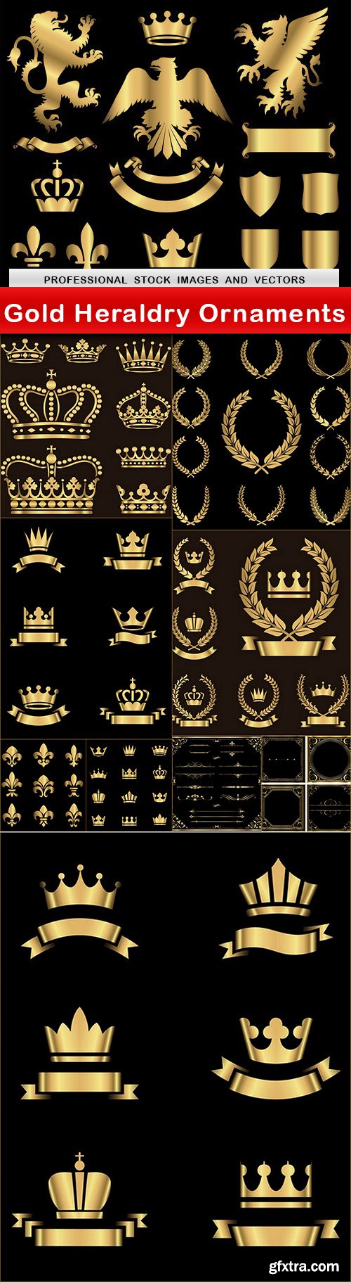 Gold Heraldry Ornaments - 10 EPS