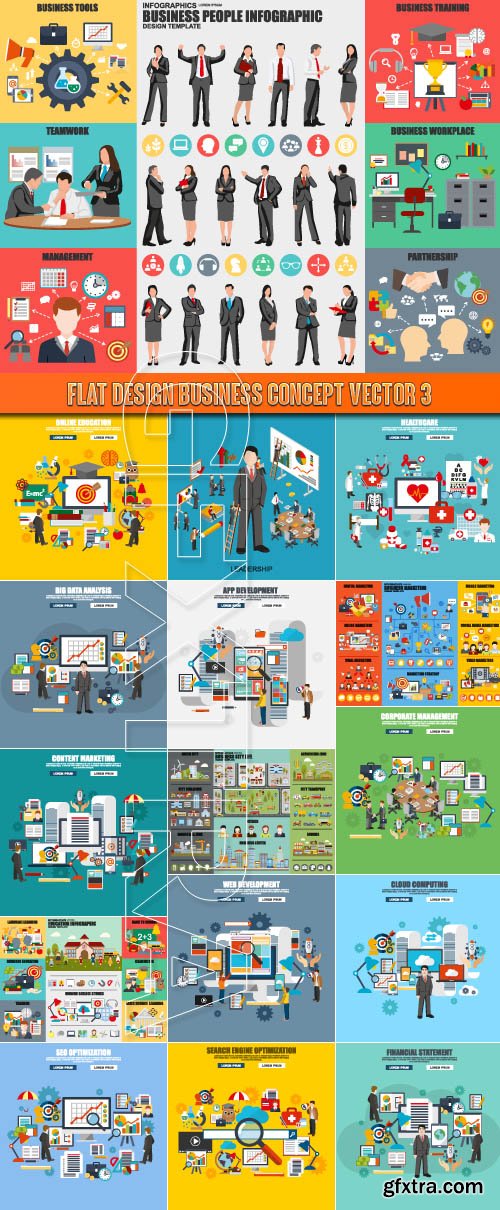 Flat design business concept vector 3
