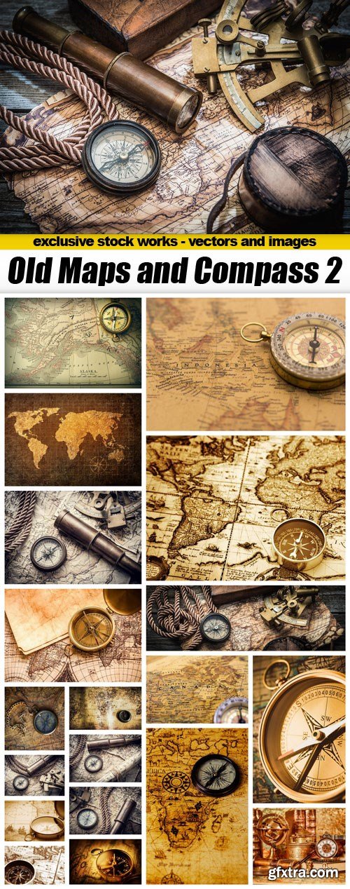 Old Maps and Compass 2 - 20xUQH JPEG