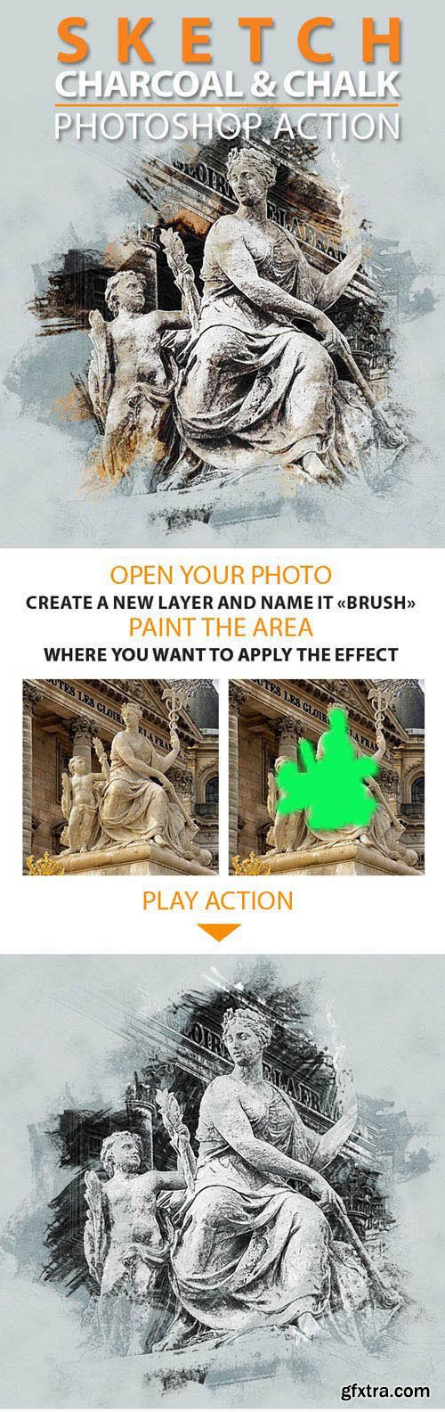 GraphicRiver - Sketch Charcoal and Chalk Photoshop Action