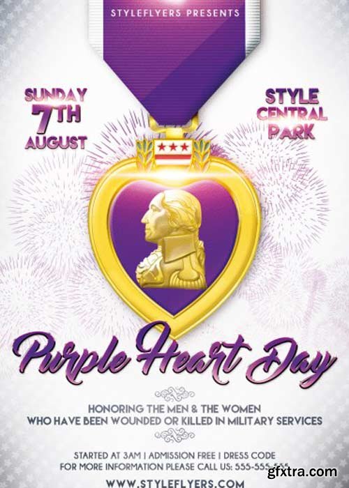 Purple Heart Day PSD Flyer Template