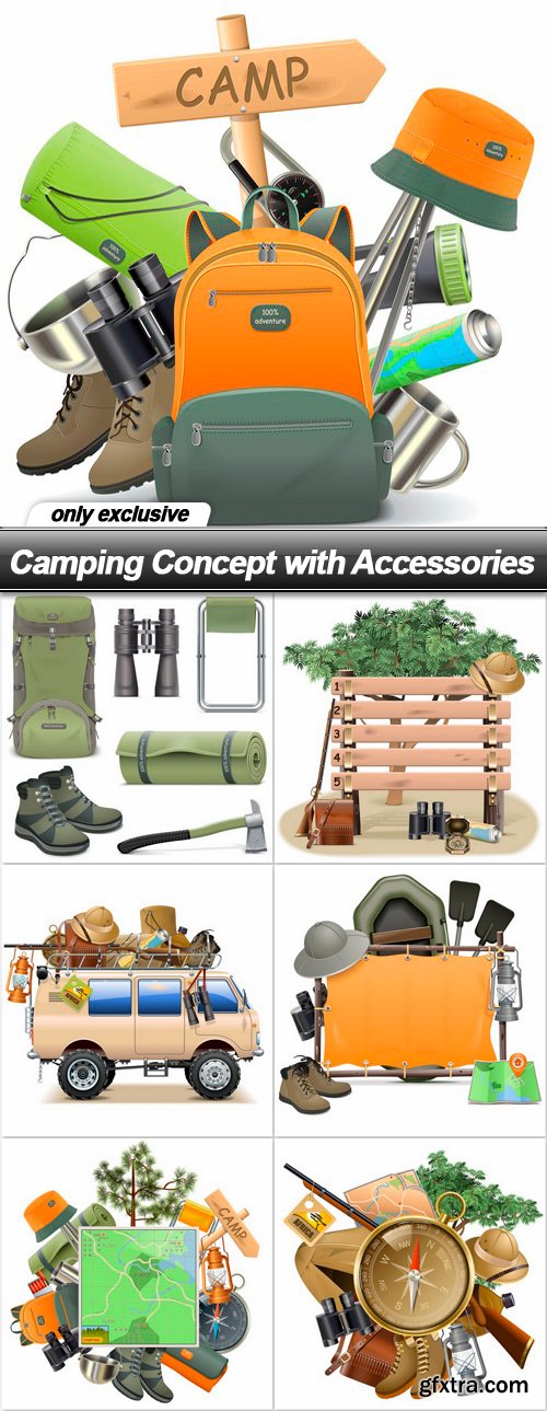 Camping Concept with Accessories - 7 EPS