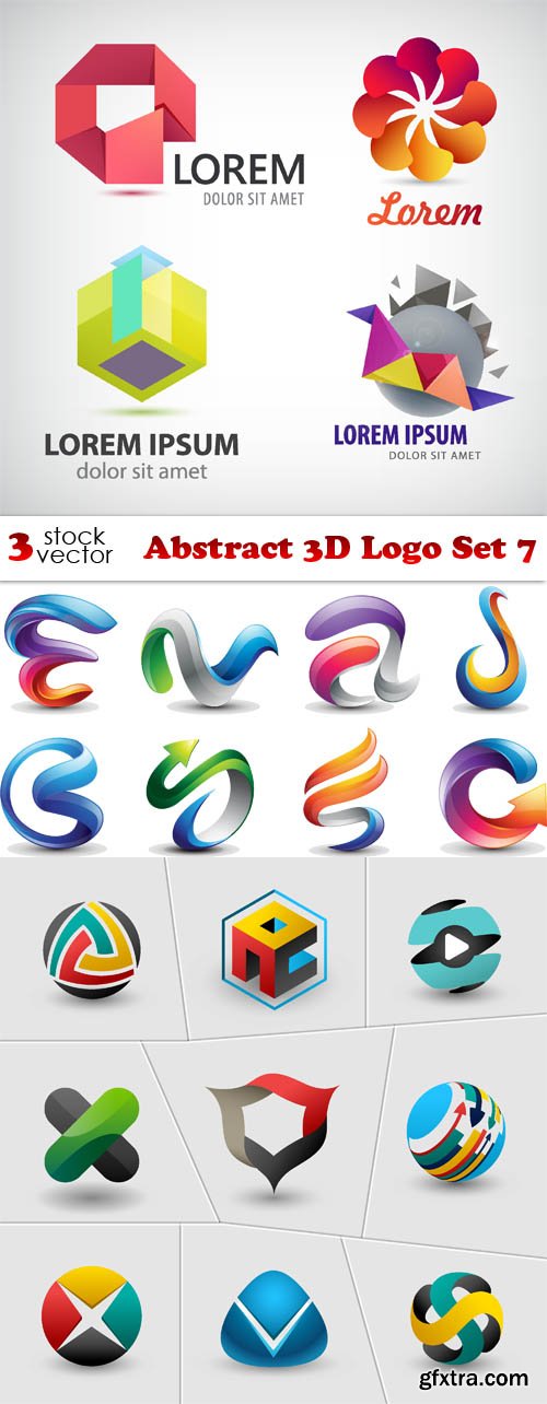 Vectors - Abstract 3D Logo Set 7