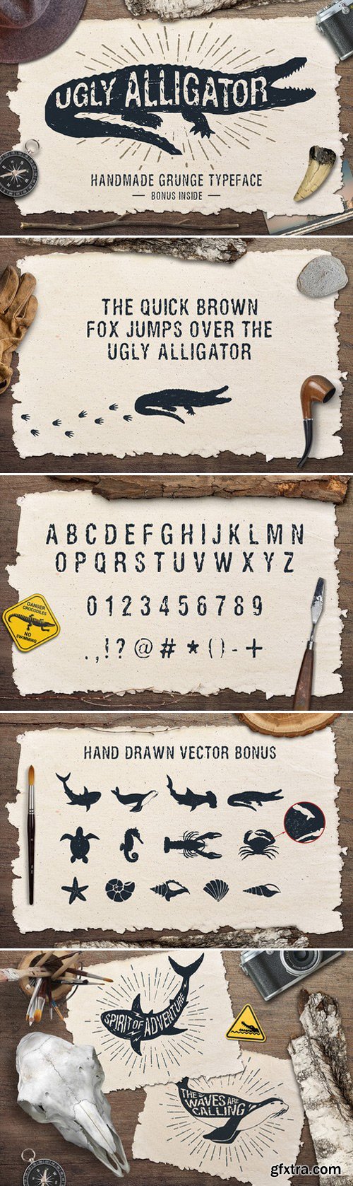 CM - Ugly Alligator - Grunge Typeface 747761