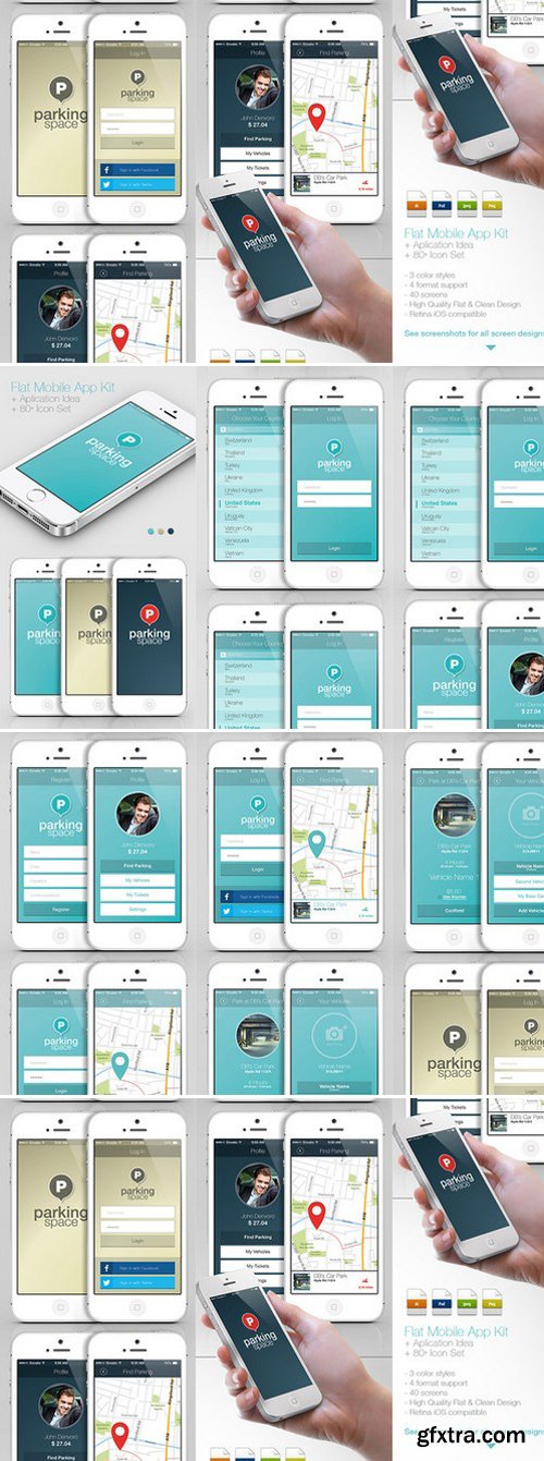 CM - Flat Mobile App Kit | App Idea 747124