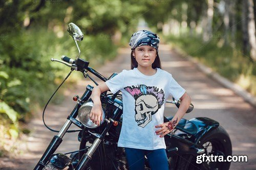 CreativeMarket - Little Bikers T-Shirt Mock-Up 779079