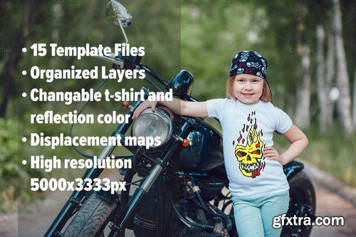 CreativeMarket - Little Bikers T-Shirt Mock-Up 779079