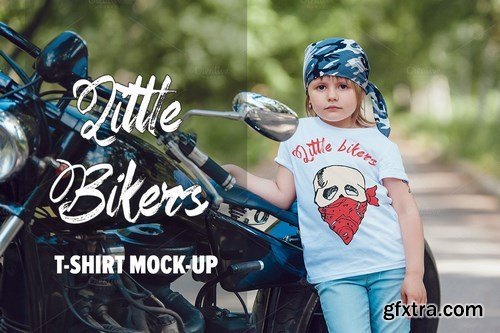 CreativeMarket - Little Bikers T-Shirt Mock-Up 779079