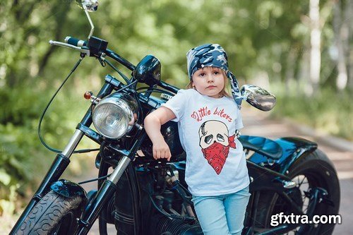 CreativeMarket - Little Bikers T-Shirt Mock-Up 779079