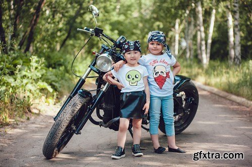 CreativeMarket - Little Bikers T-Shirt Mock-Up 779079