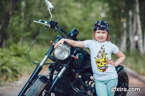 CreativeMarket - Little Bikers T-Shirt Mock-Up 779079