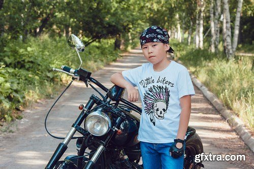 CreativeMarket - Little Bikers T-Shirt Mock-Up 779079