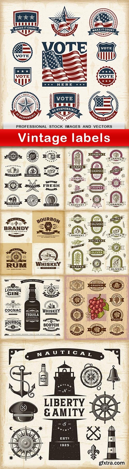 Vintage labels - 8 EPS