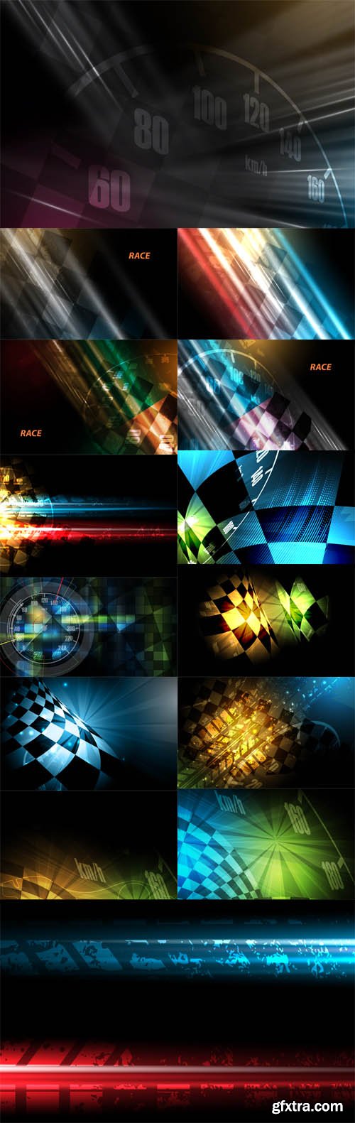 Vector Set - Racing Square Backgrounds