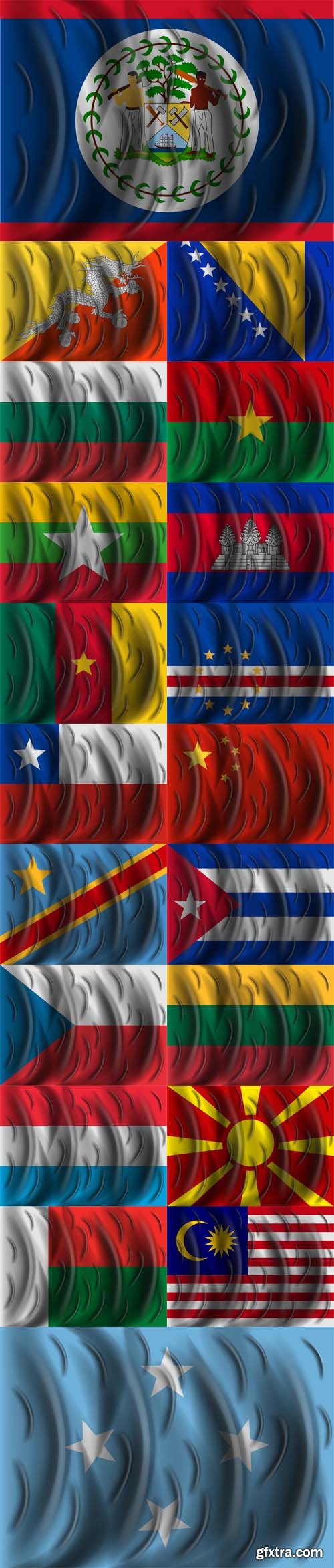 Vector Set - Different Countries Wind Flags