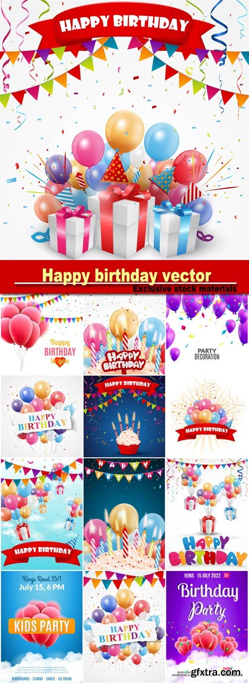 Happy birthday, vector posters