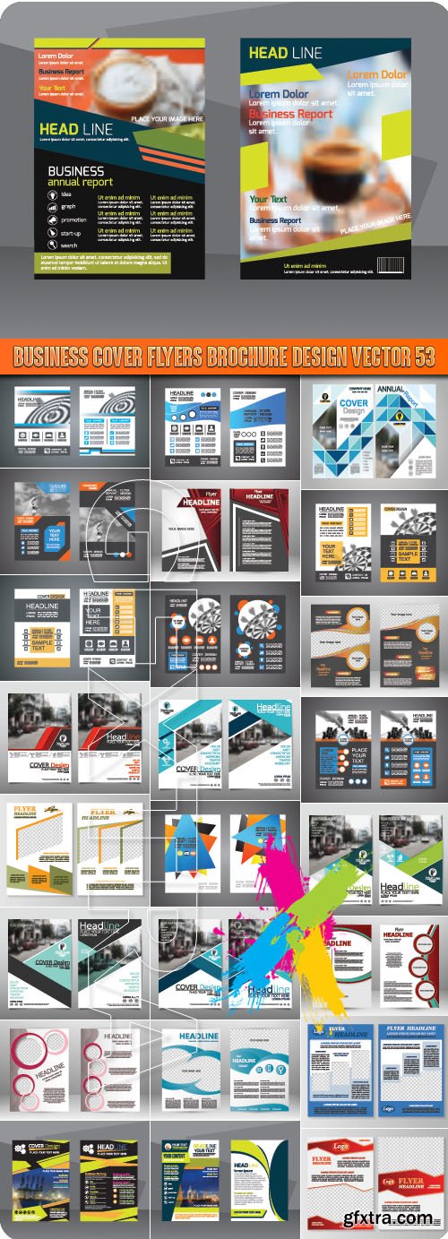Business cover flyers brochure design vector 53