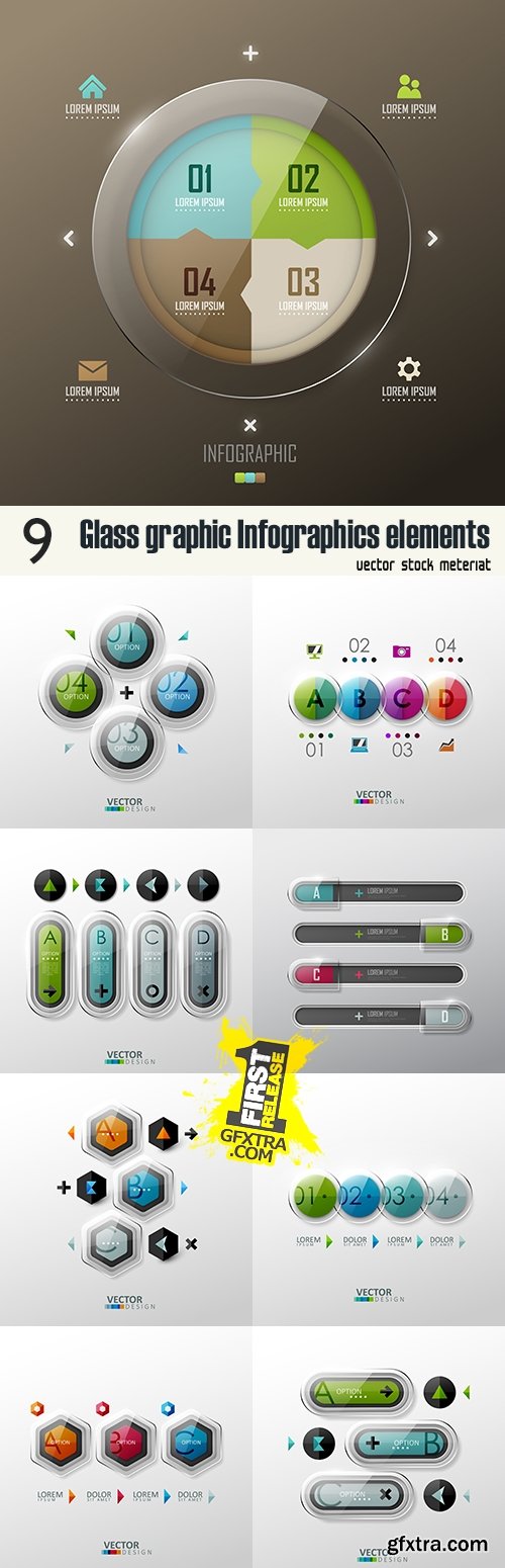 Glass graphic Infographics elements