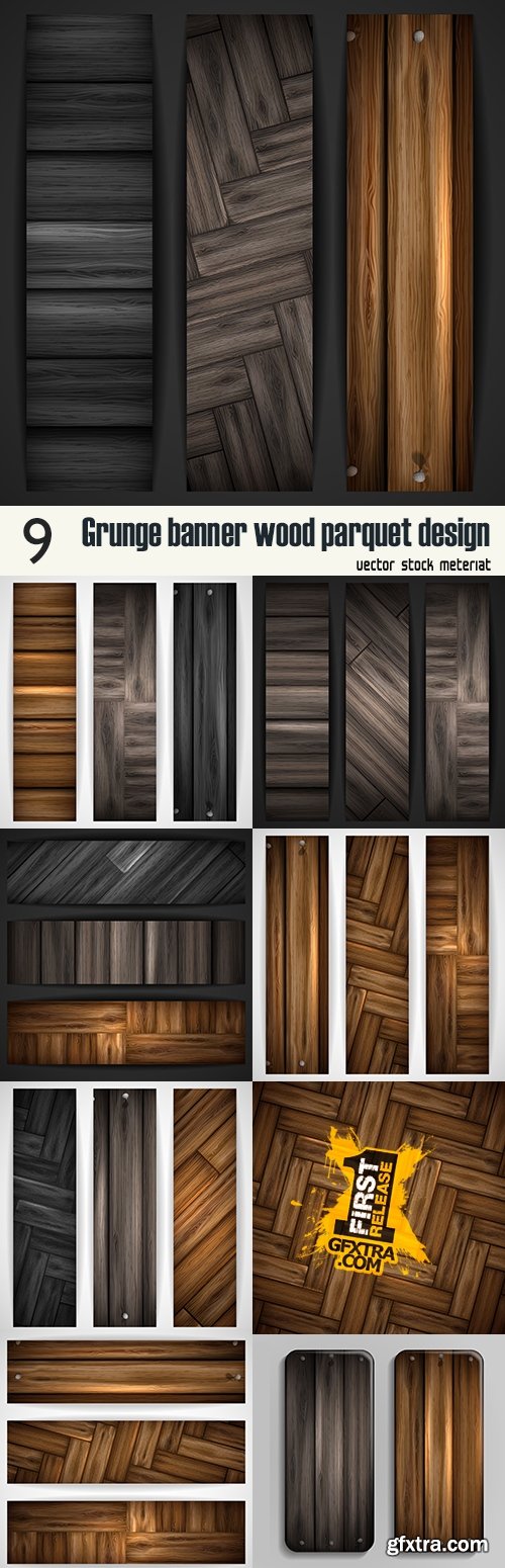 Grunge banner wood parquet design