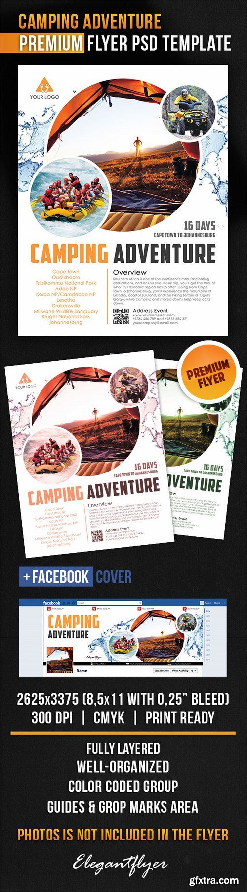 Camping Adventure – Flyer PSD Template + Facebook Cover