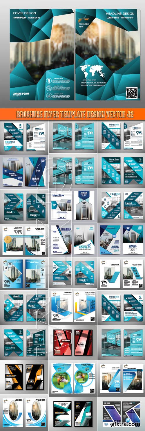 Brochure flyer template design vector 42