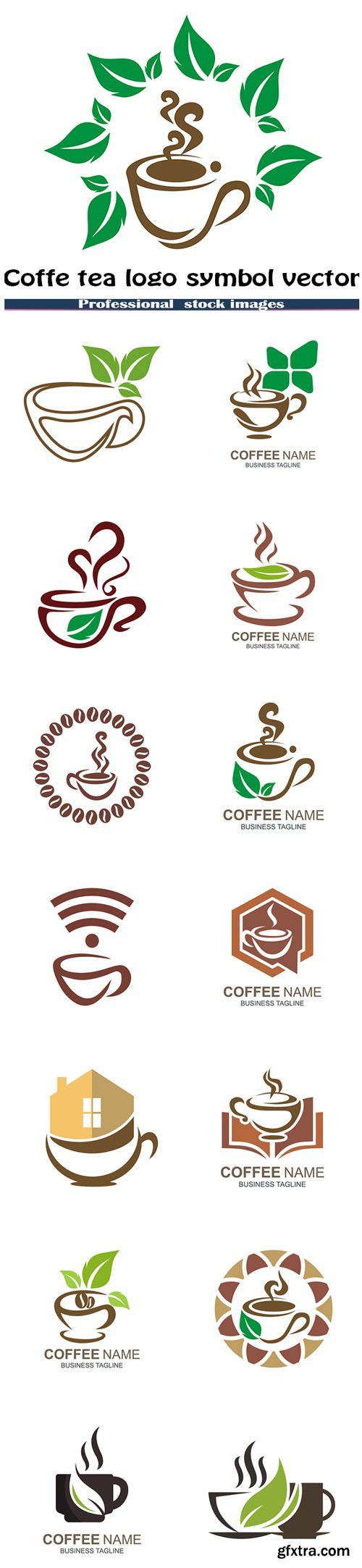 Coffe tea logo symbol vector