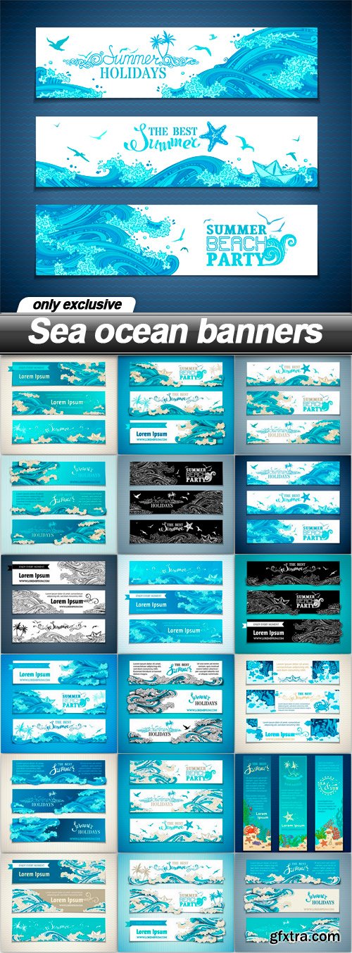 Sea ocean banners - 18 EPS