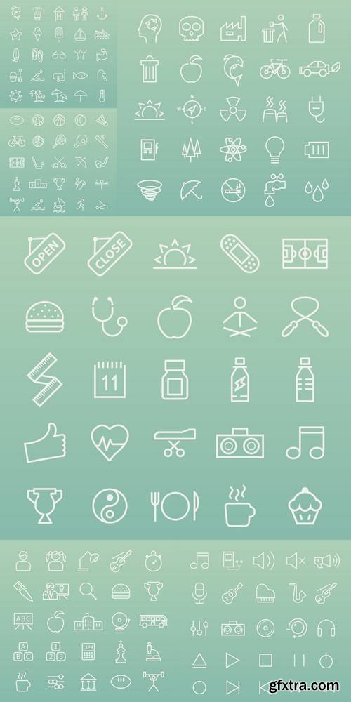 Set of Quality Minimal Thin Line Icons