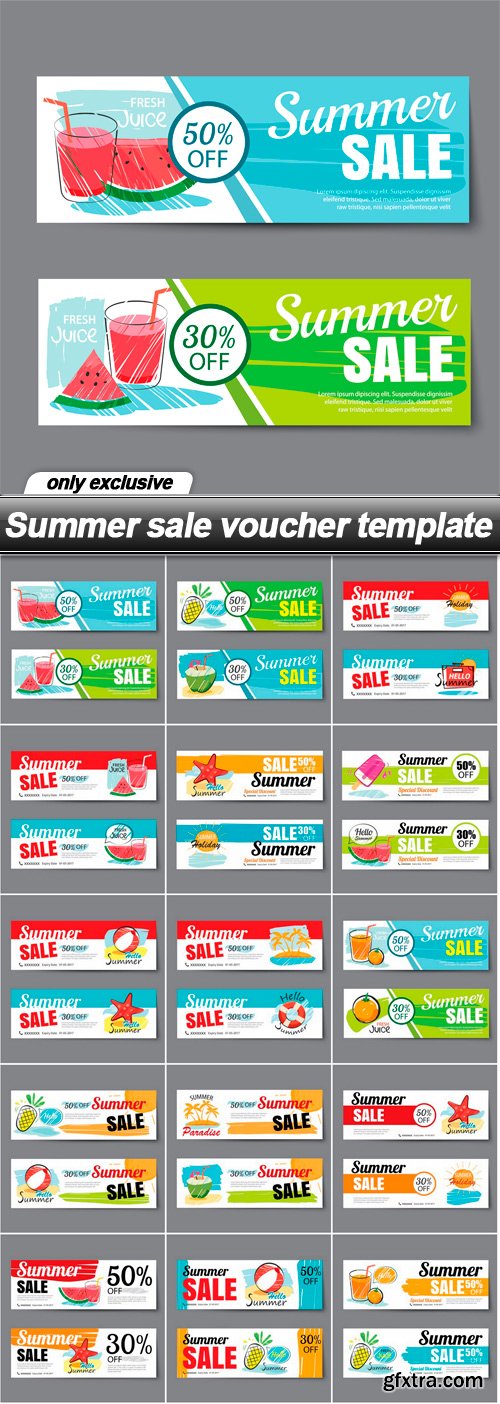 Summer sale voucher template - 15 EPS