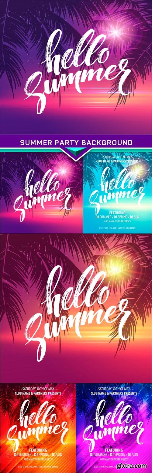 Summer Party Background 5X EPS