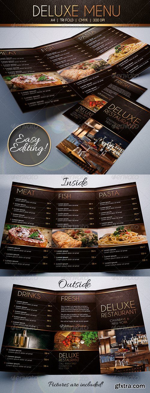 Graphicriver - Deluxe Food Menu Template Tri-Fold 6964986