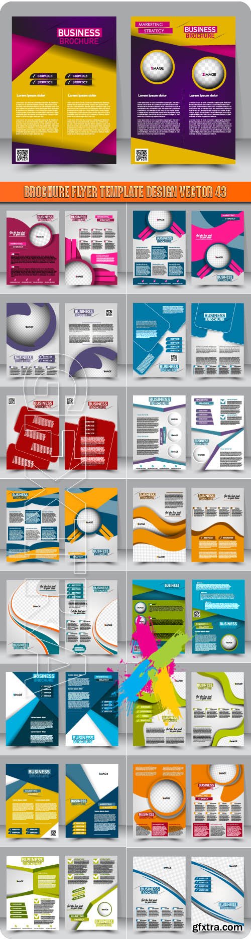 Brochure flyer template design vector 43