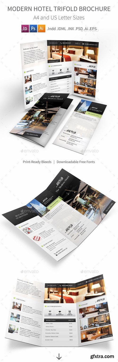 Graphicriver - Modern Hotel Trifold Brochure 9223572