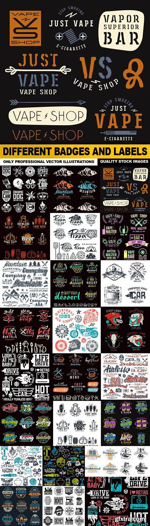 Different Badges And Labels - 25 Vector