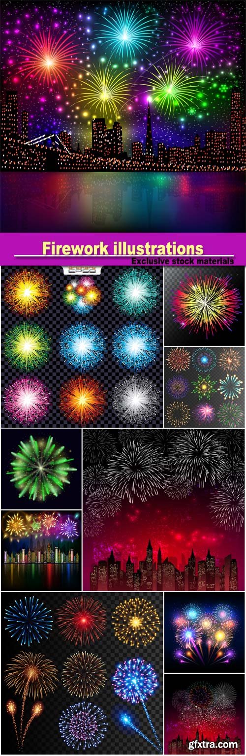 Firework Illustrations 10xEPS