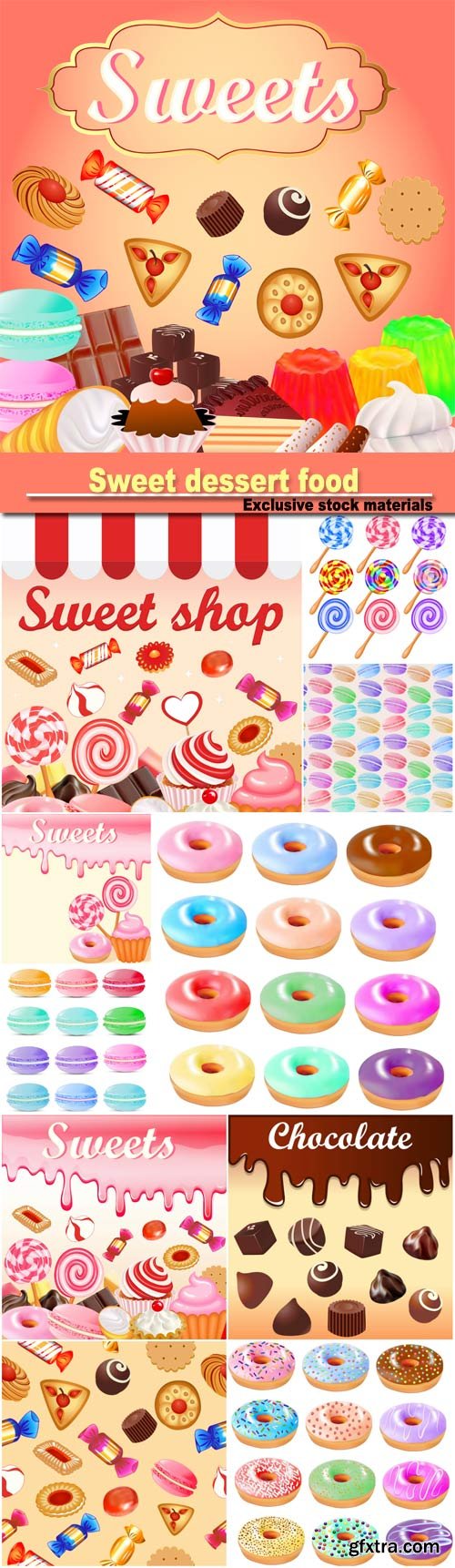 Sweet dessert food frame background