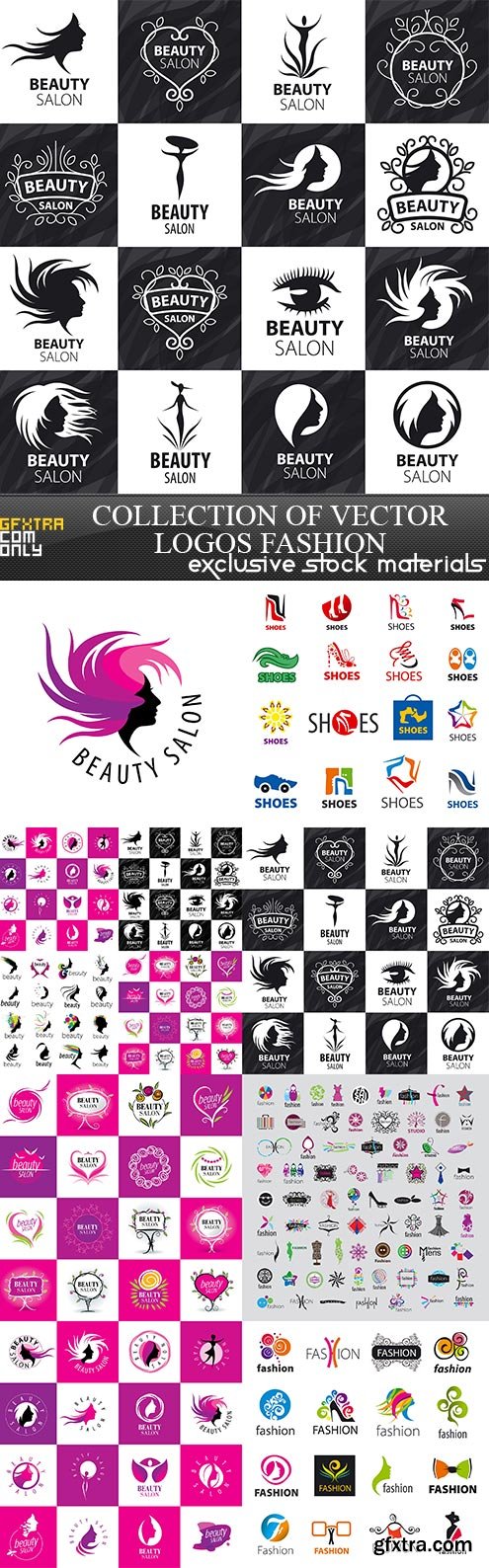 Collection of vector logos fashion, 8 x EPS